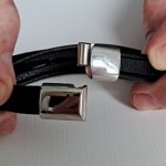 Bracelet Cuir noir acier inoxydable 1