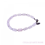 Bracelet de perles cylindrique en jade ou quartz