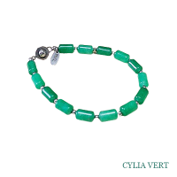 Bracelet de perles cylindrique en jade ou quartz