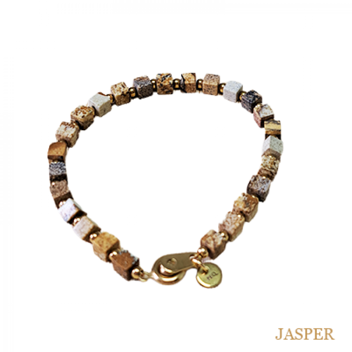 Bracelet de perles de jaspe carrées